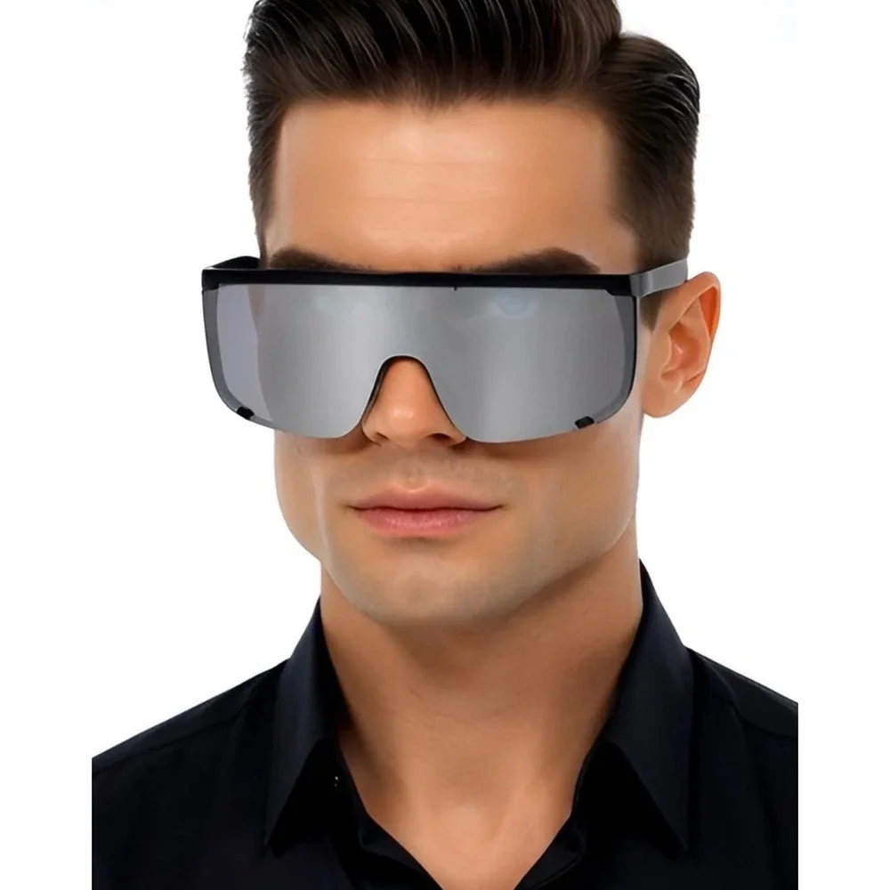 Shield Sunglasses Oversized Mirrored Lens UV400 Protection Sport Ski Driving New